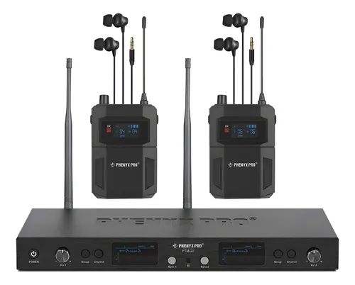 2 Canais Sistema Monitor Sem Fio Microfone Headset Receptors
