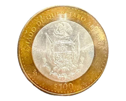 100 Pesos Estado De Querétaro 1ra Fase Bimetálica 2004