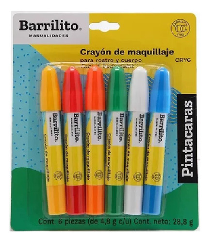 Crayones De Maquillaje Barrilito 6 Piezas 4.8g