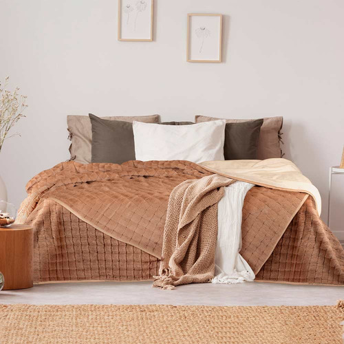 Cobertor Angora Velvet Matrimonial Jumbo Mega Suave Color Café Zarzartex