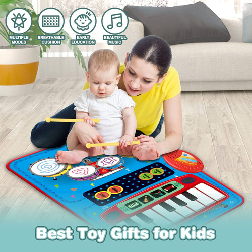 Alfombrillas Musicales Para Bebés 2 En 1: Teclas De Piano Y