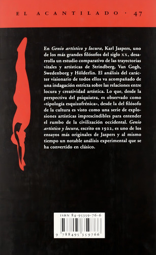 Genio Artístico Y Locura Karl Jaspers Editorial Acantilado
