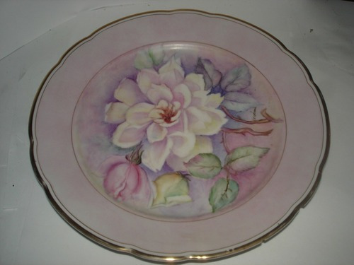 Plato De Porcelana Marca Kahla E Con Dibujo De Flores A Mano