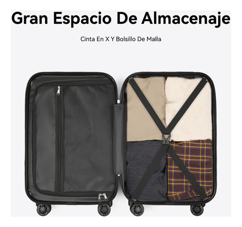 Luggex Maleta Viaje Rígida Equipaje Mano Cabina Reudas 360°