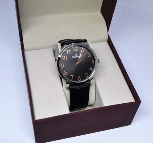 Relogio Champion Pulseira Couro Preto Original