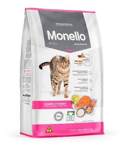 Alimento Monello Premium Especial para gato adulto sabor salmón y pollo en bolsa de 15kg