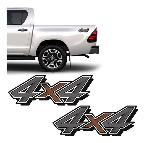 Imagem 1 de 6 de Adesivos 4x4 Hilux Toyota 2021 Emblema Lateral Mod. Original