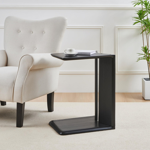 Cozymatic Mika Mesa Auxiliar En Forma De C Mesa Auxiliar Negro