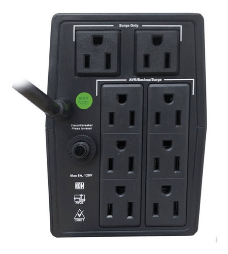 Imagen 2 de 4 de Ups Regulador Voltaje Cdp R-upr1008 1000va 8 Tomas