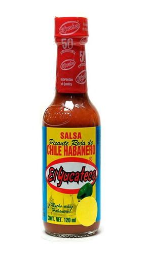 Salsa Picante Roja De Chile Habanero 120 Ml - El Yucateco.