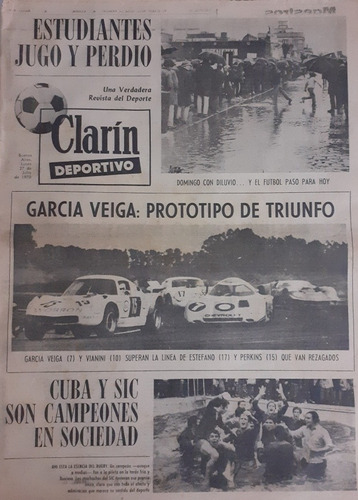 Clarin Deportivo 27/7/1970 Rugby Cuba Y Sic Campeones