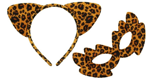 Set Leopardo Para Disfraz Niños Animales Selva Cotillón