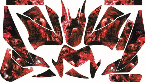Kit De  Vinil 250z Negra 2016 Skull Rojo