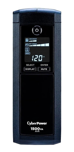 Imagen 1 de 4 de UPS CyberPower Intelligent LCD Series CP1500AVRLCD 1500VA entrada y salida de 120V negro