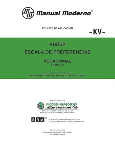 Kuder Escala -vocacional- Folleto De Aplicacion