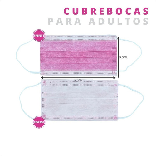 2000 Cubrebocas Tricapa Termosellado Plisado Tapabocas