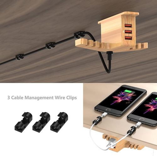 Soporte Para Auriculares De Madera Con Cargador Usb