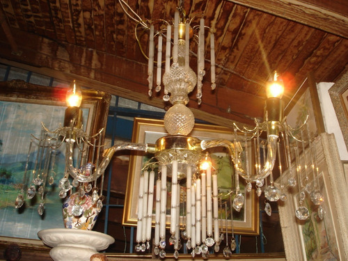 Imagen 4 de 6 de Lampara De Techo 3 Luces Dorado Y Cristal Buen Diseño Buen