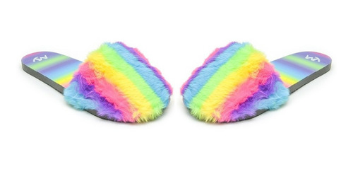 Pantufla Peluche Azul Lila Mod 0110