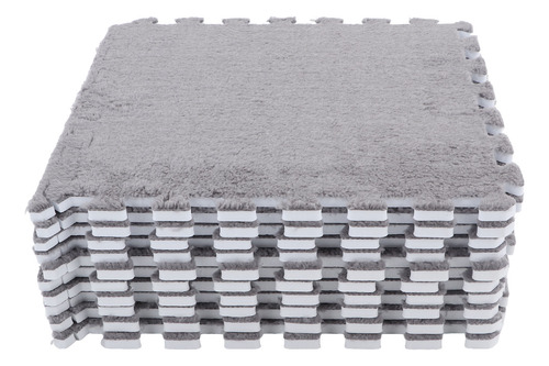 Alfombra Entrelazada De Espuma De Felpa Gris, 10 Unidades, S