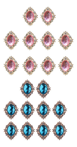 10pcs Rhinestone Flat Back Beads Button Scrapbook Embellment