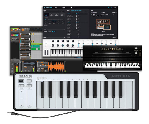 Microlab Controlador De Teclado Midi Usb De 25 Teclas