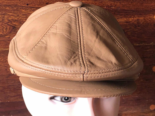 Imagen 7 de 7 de Gorra Cuero Verdadero Color Natural