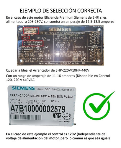 Arrancador Tp 1hp -220v/ 2hp-440v Bob 120v 2.8-4 Amp Siemens