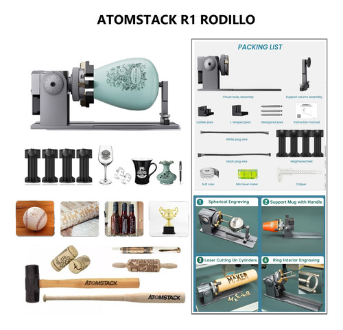 Atomstack A70 Max 70w Grabador Láser 85*80cm + 360° Rodillo