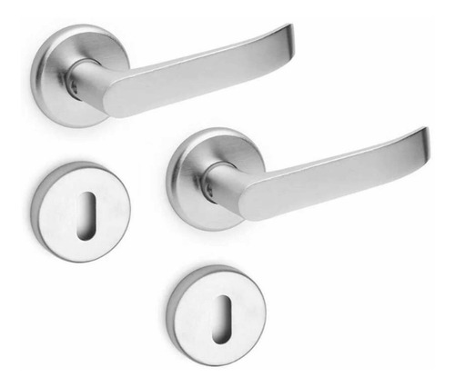Imagen 1 de 10 de Manija Nova Doble Aluminio T/ Acero Inoxidable Puerta Full