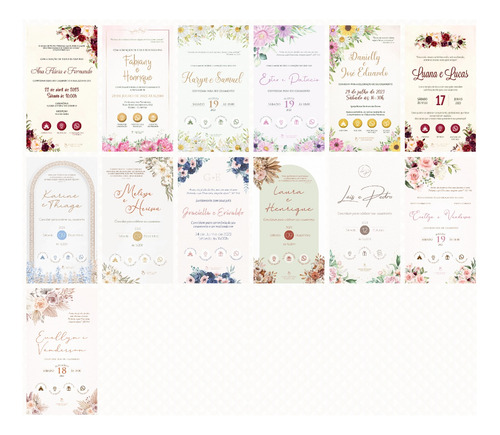 Convite Casamento Marsala Virtual Interativo + Presentes 30
