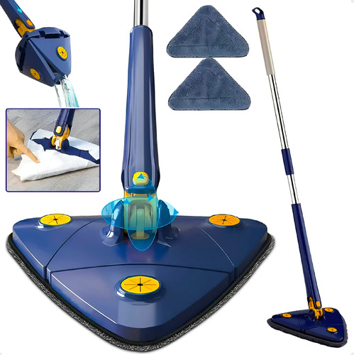 Mop De Limpeza Triangular Rodo Giratório Com 2 Refil