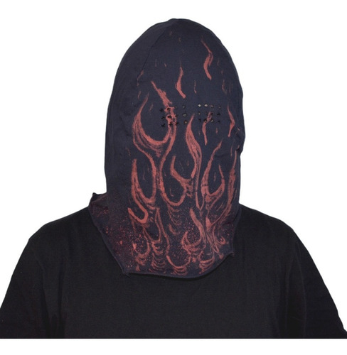 Imagen 2 de 5 de Mascara Flames Grunge Acidwash Facemask Kanye Algodon Big