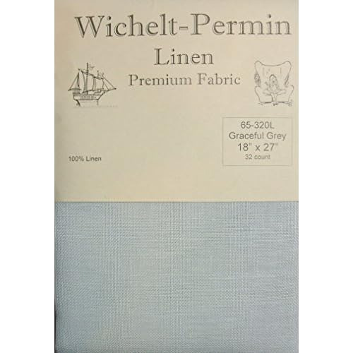 Lino De Punto De Cruz Graceful Grey De 32  , 18  X 27 