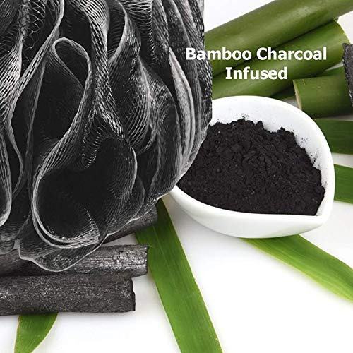 Esponja De Baño De Carbón Vegetal Vegetal, Juego Xl-75 G De