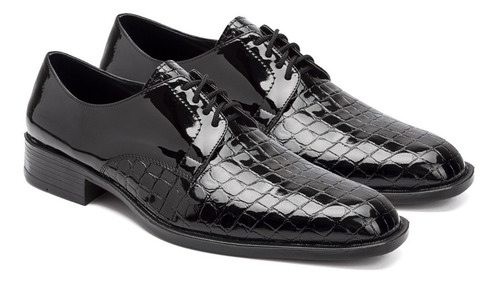 Imagen 4 de 4 de Zapatos Vestir Combinados Charol Autobrillo Hombre Importado