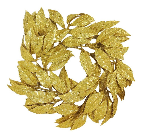 Corona Navidad 30 Cm Adornos Oro #31162 - Sheshu Navidad