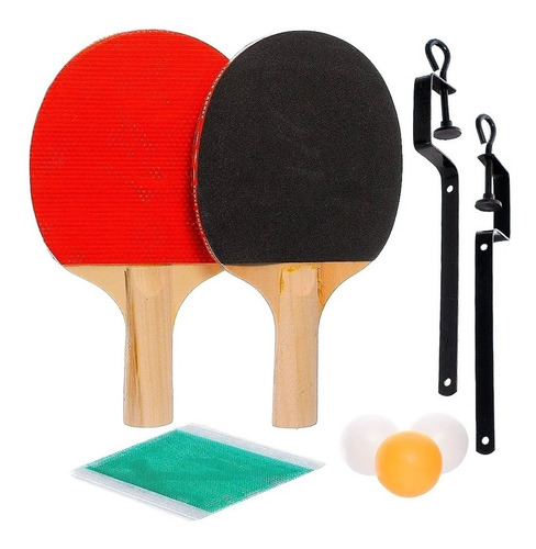 Kit Ping Pong 2 Raquetes 3 Bolinhas + Suporte + Rede