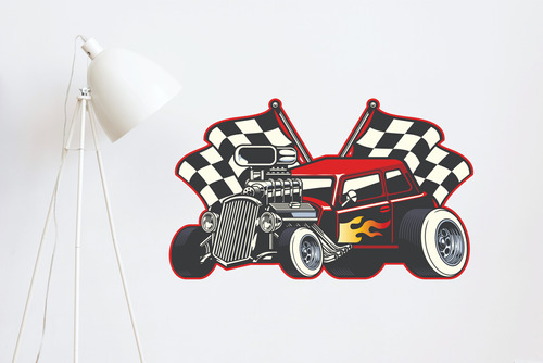 Vinilo Decorativo Pared Hot Wheels Plancha 90cm X 60cm