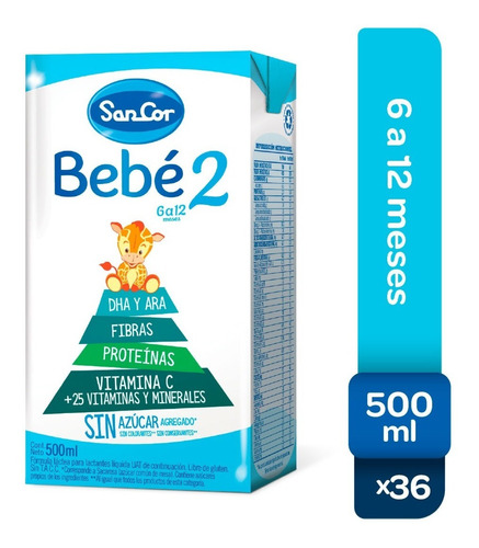 Leche Sancor Bebe 2  Nut. Comp. 500ml X 36 Uni