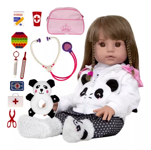 Bebê Boneca Reborn Panda Presente Enxoval Mercado Livre