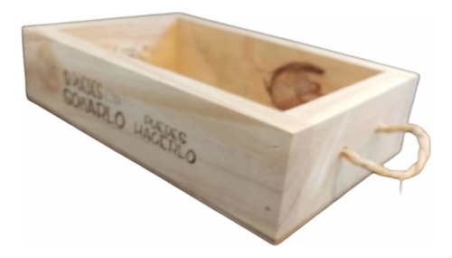 Caja Artesanal En Madera  Y Cuerda Grabado Láser 