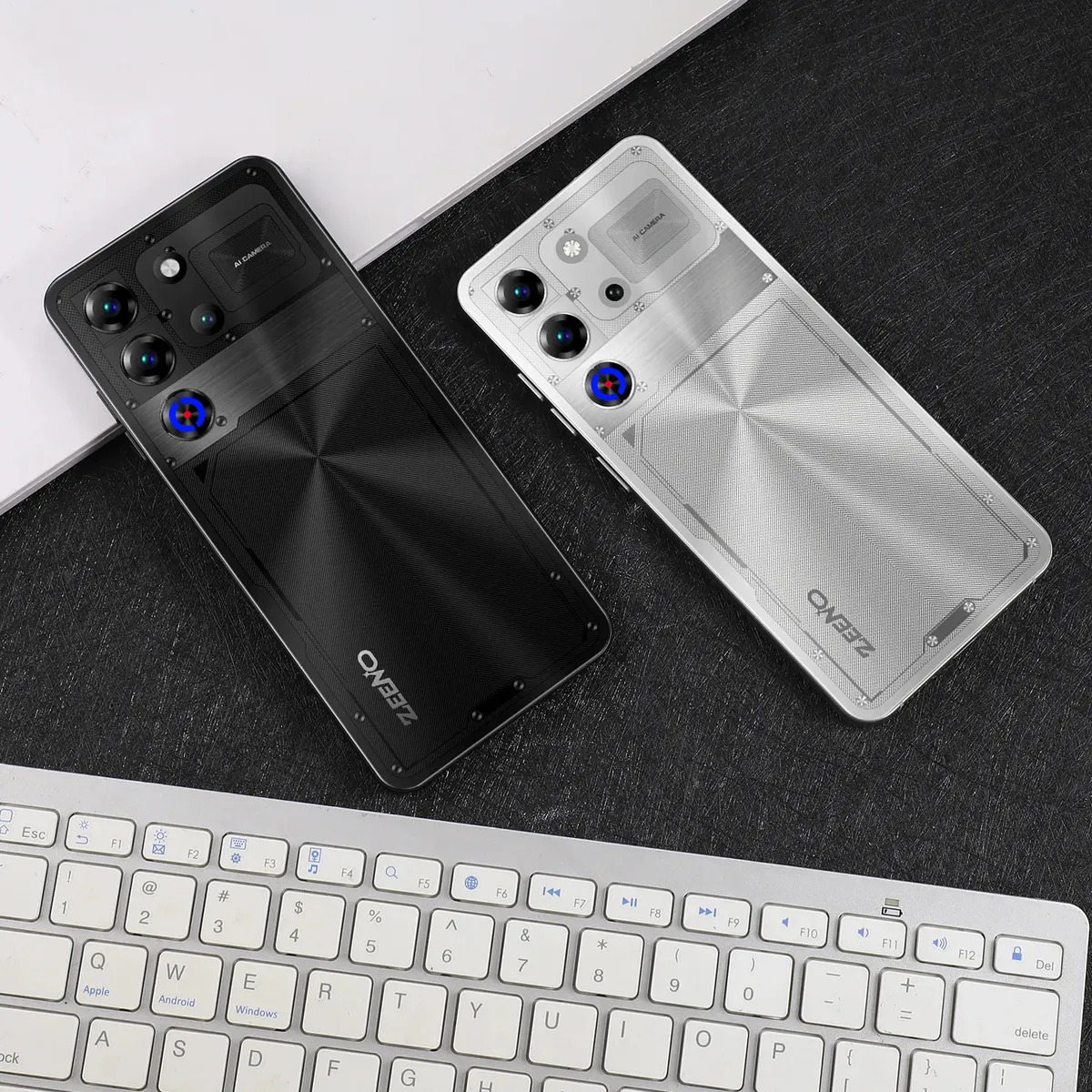 Smartphone Gamer 5G ZEENO 10s Pro Negro, 24GB RAM+2048GB Almacenamiento, Pantalla 6,85", Batería 8000mAh, Dual SIM Android, Lector Huella Digital