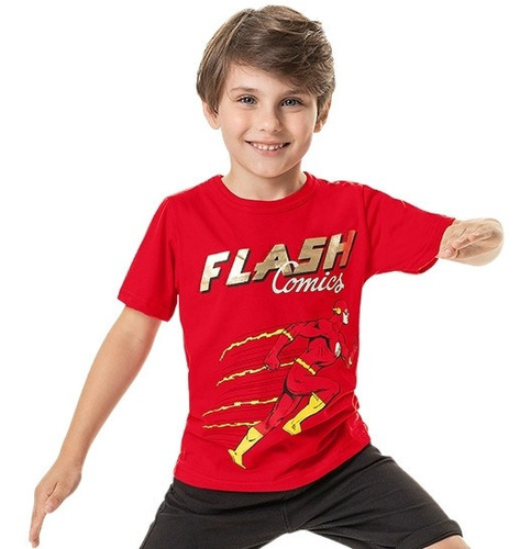 Camiseta The Flash Meia Malha Penteada Marlan F4008 4-6-8-10