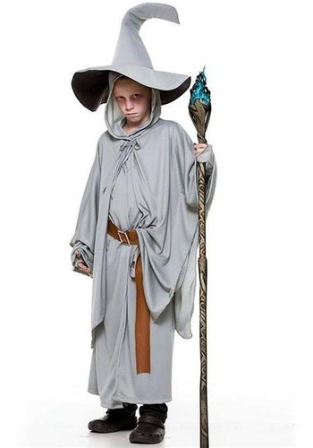 Fantasia Halloween Mago Bruxo Gandalf Completa 2 A 12 Anos