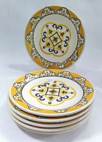 Conjunto De 6 Pratos Rasos Porcelana Oxford1432 Rrdeco
