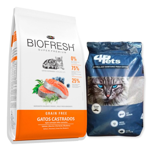 Biofresh Gato Adulto Castrado 7.5 Kg + Arena Para Gatos Otec