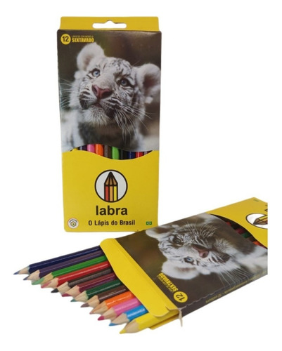 Lápis De Cor 12 Cores Para Colorir Desenhar Labra