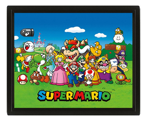 Cuadro 3d Nintendo Mario Characters