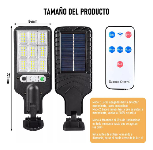 4pz Lámpara Solar Pared Exteriores Impermeable Sensor 3modos